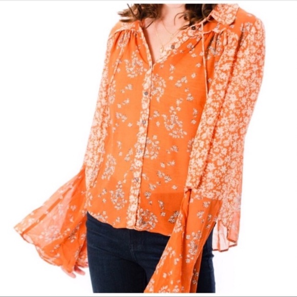 Free People SERENA BUTTON DOWN TOP NWT - Picture 9 of 12